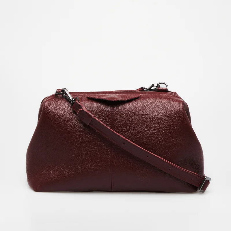 Cora Leather Bag - Burgundy