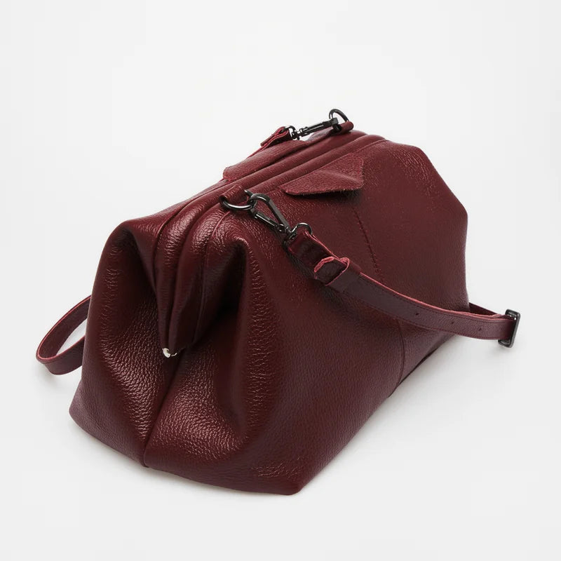 Cora Leather Bag - Burgundy