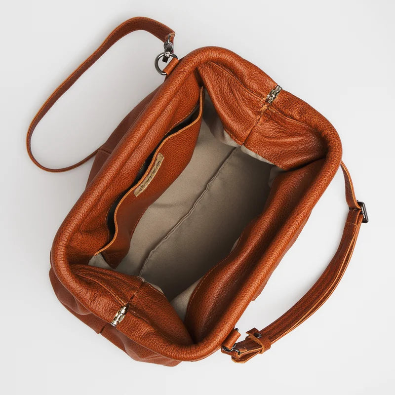 Cora Leather Bag - Caramel