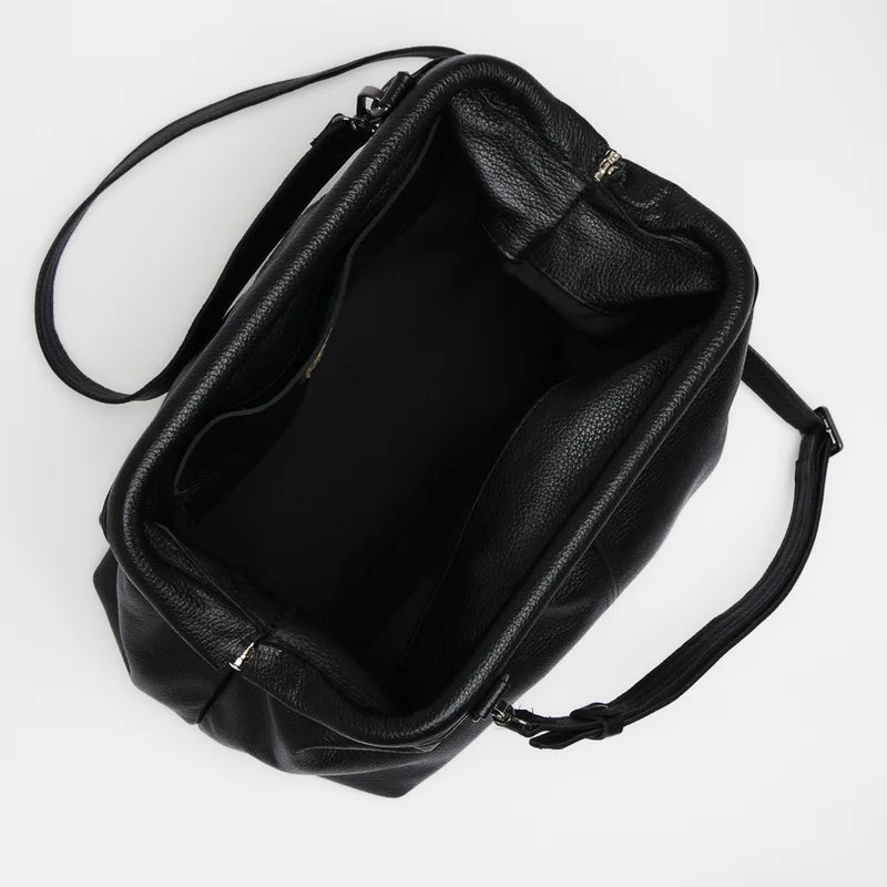 Cora Leather Bag - Black
