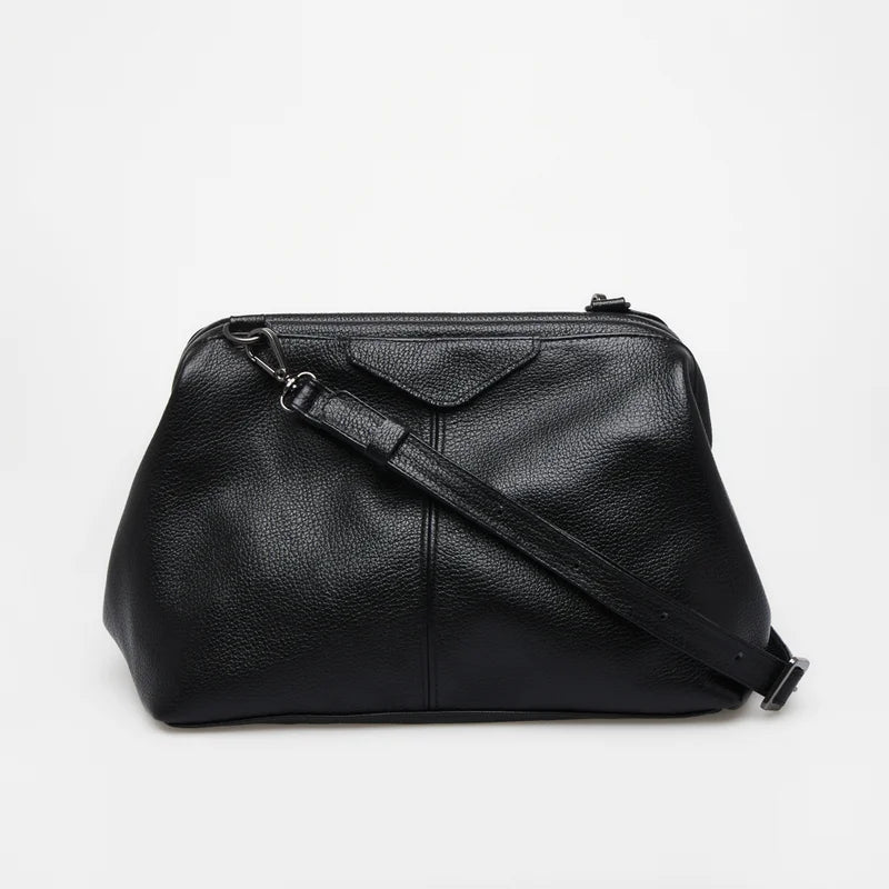 Cora Leather Bag - Black
