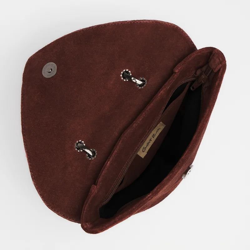 Leather Envelope Bag - Brown