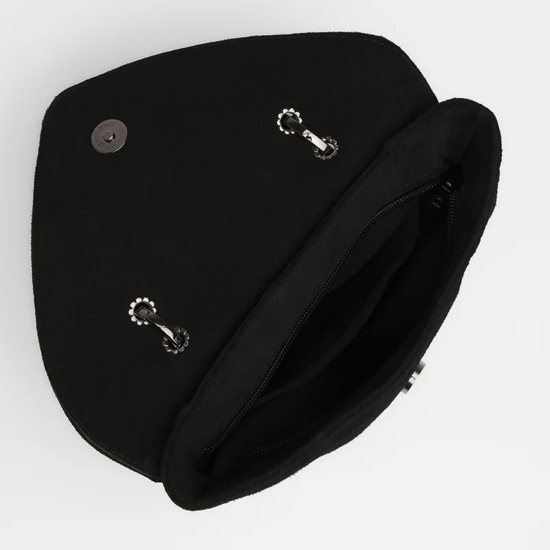 Leather Envelope Bag - Black
