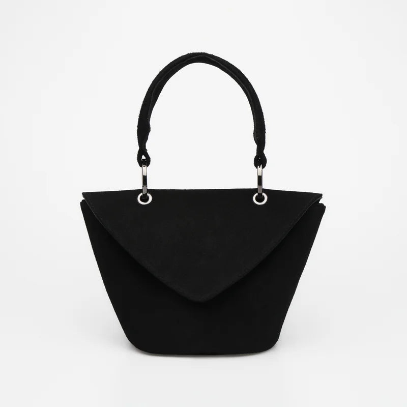 Leather Envelope Bag - Black