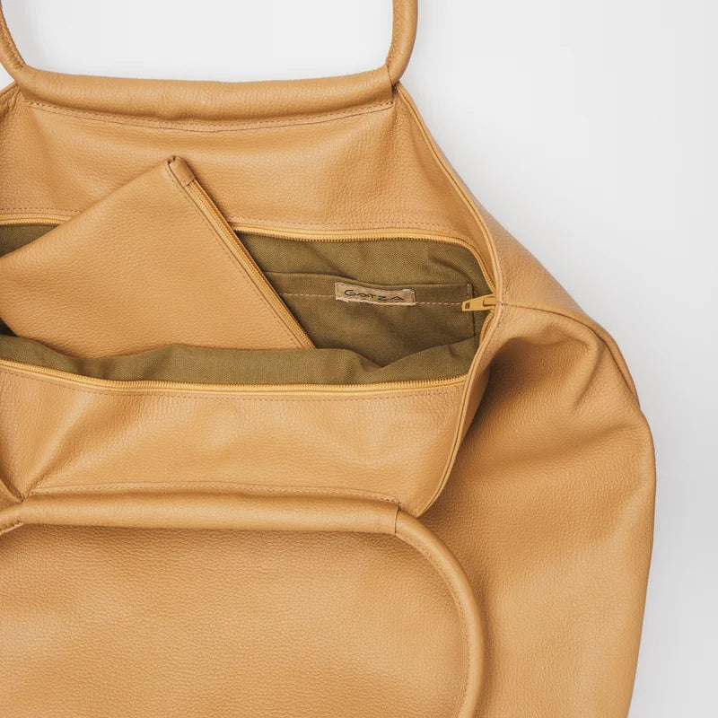Kaia Leather Bag - Beige