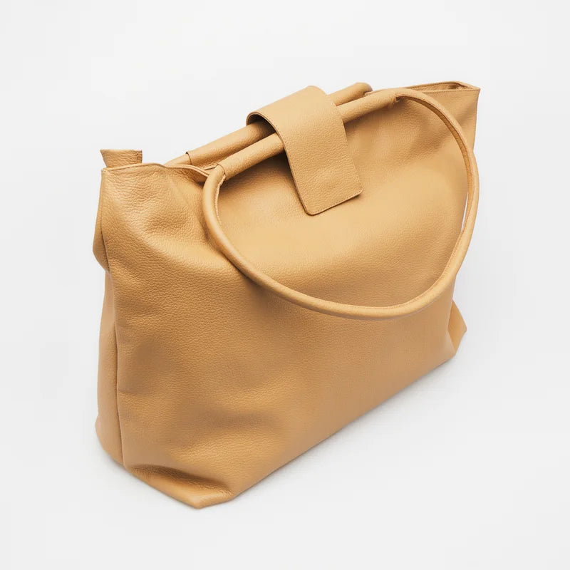 Kaia Leather Bag - Beige