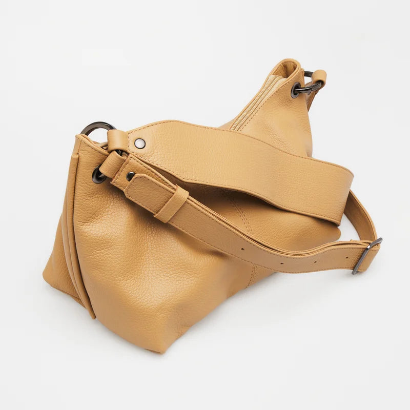 Maya Leather Bag -  Beige