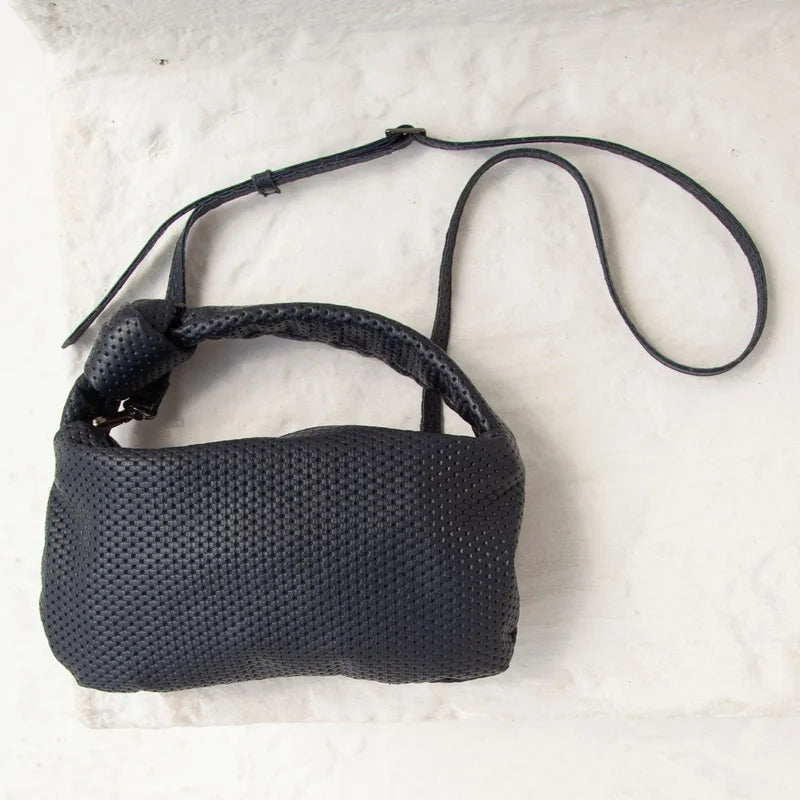 Lezard Leather Baguette Bag - Blue
