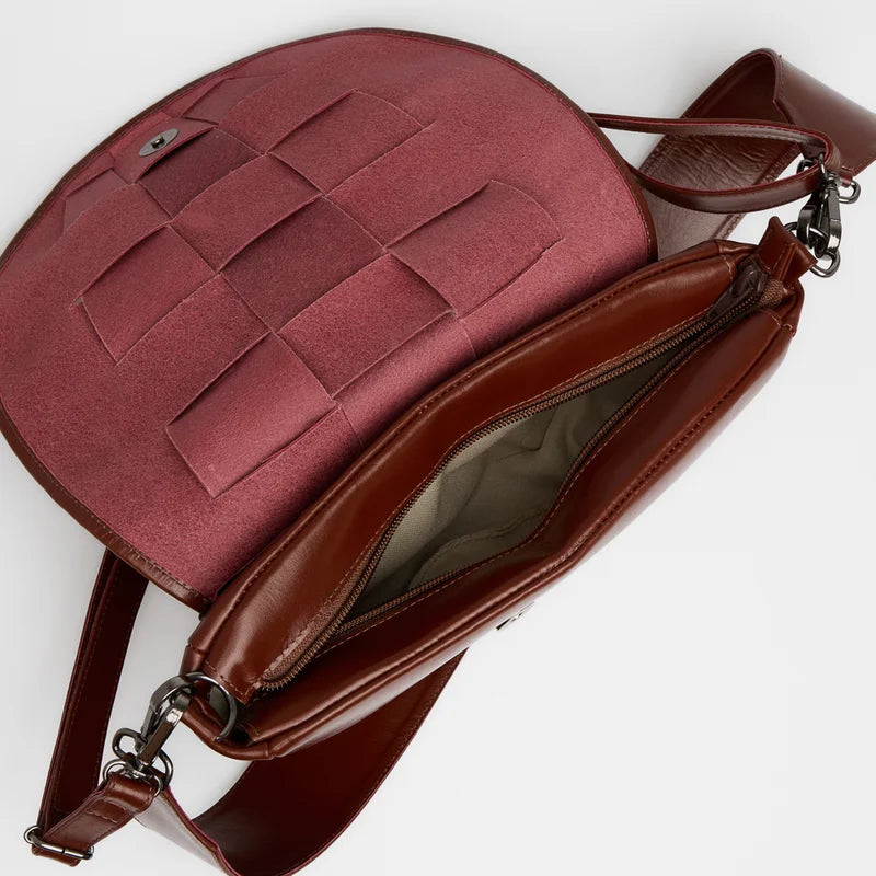 Trama  Leather Bag - Burgundy