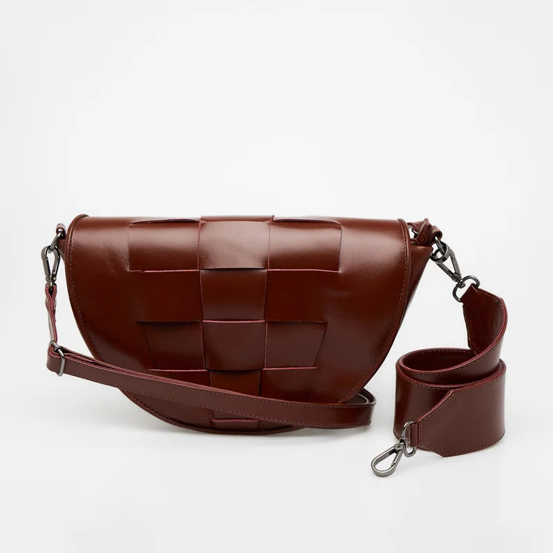 Trama  Leather Bag - Burgundy
