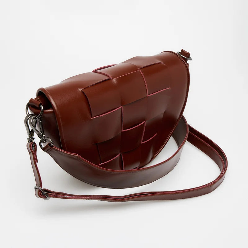 Trama  Leather Bag - Burgundy