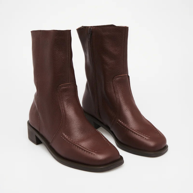 Stitch Detail Boot - Brown