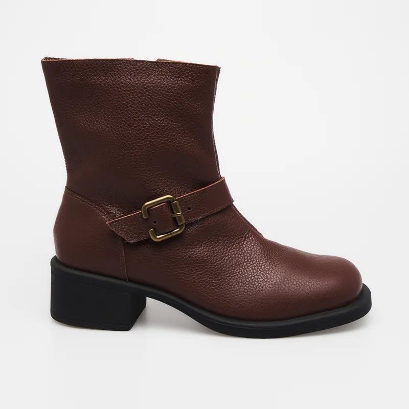 Eldra Leather Boot - Brown