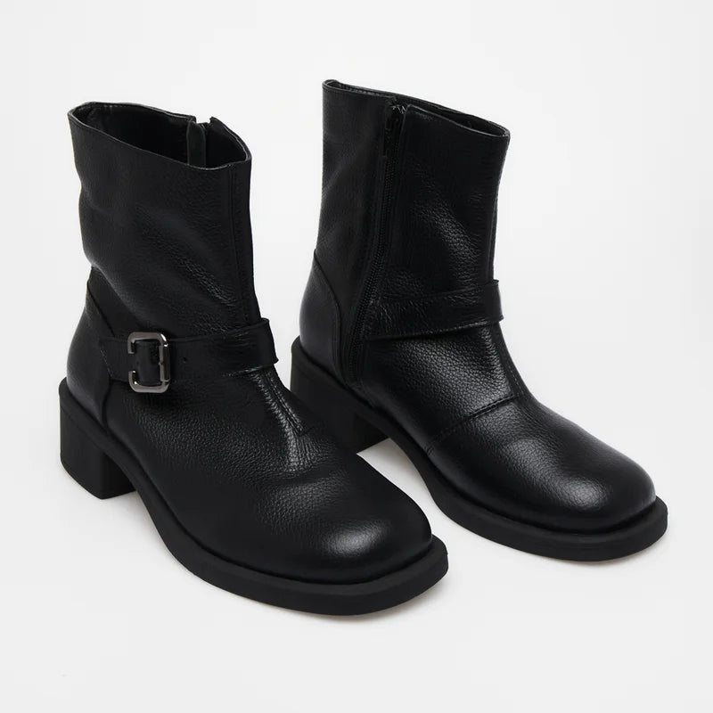 Eldra Leather Boot - Black