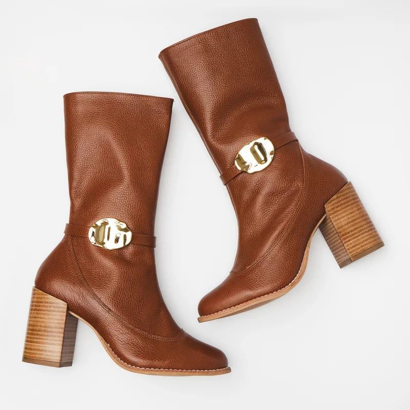 Liora Leather Boot - Caramel