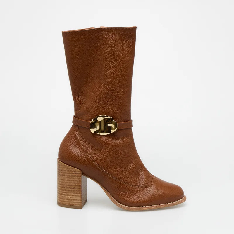 Liora Leather Boot - Caramel