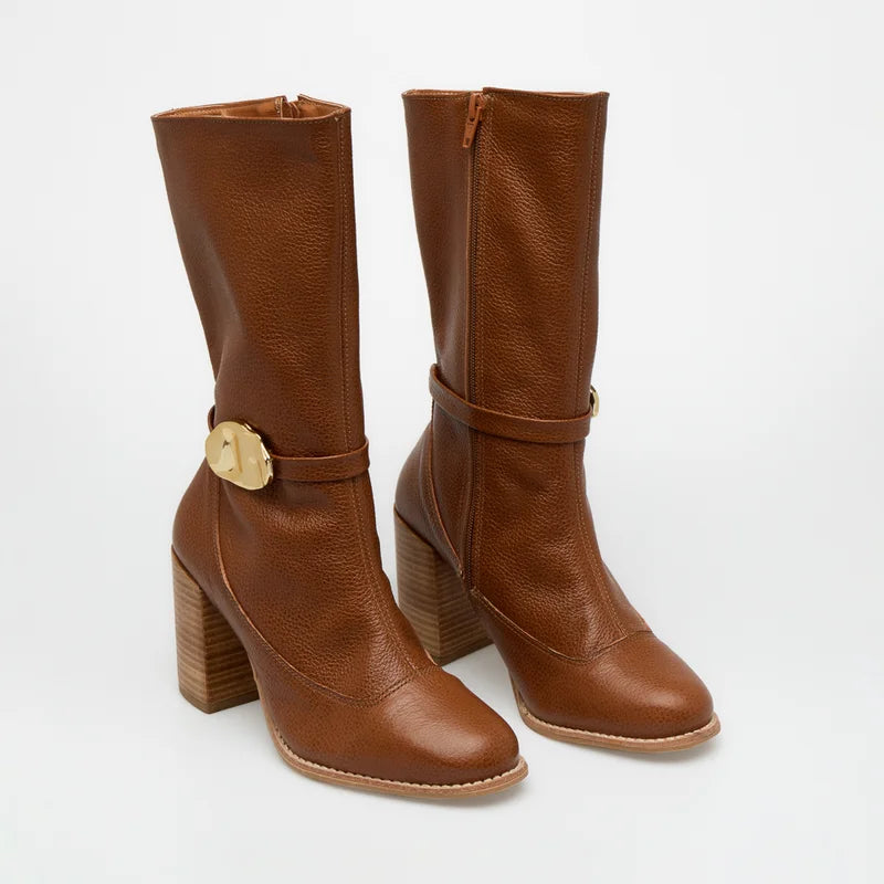 Liora Leather Boot - Caramel