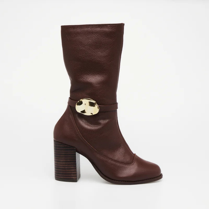 Liora Leather Boot - Brown