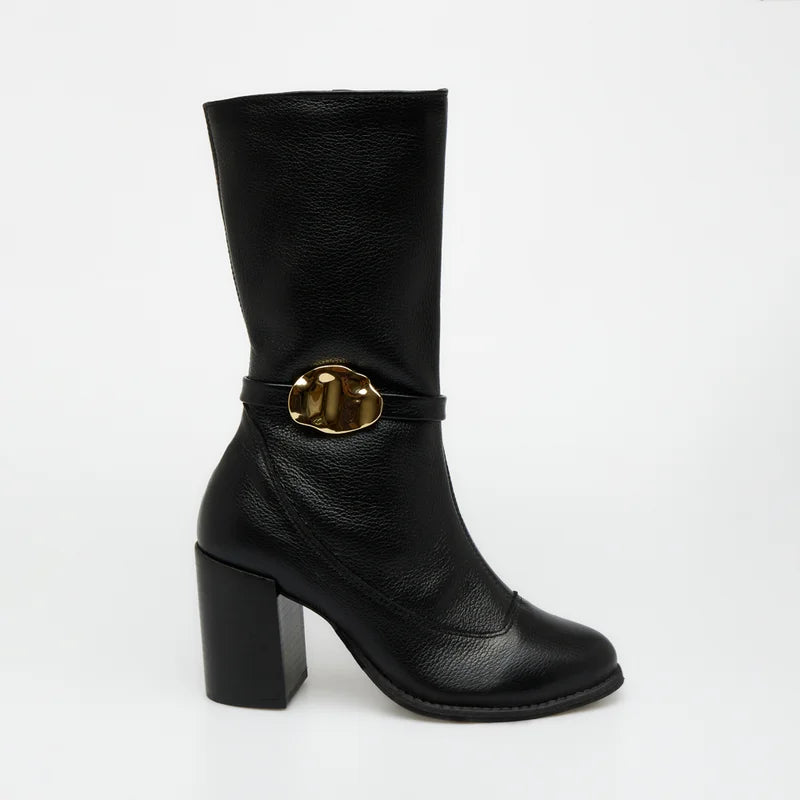 Liora Leather Boot - Black