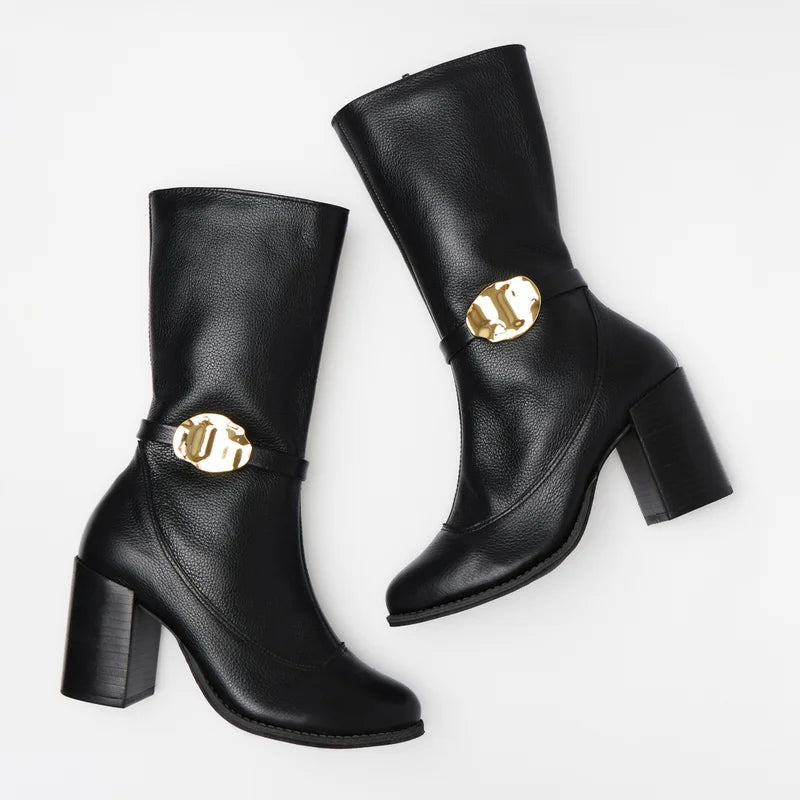 Liora Leather Boot - Black
