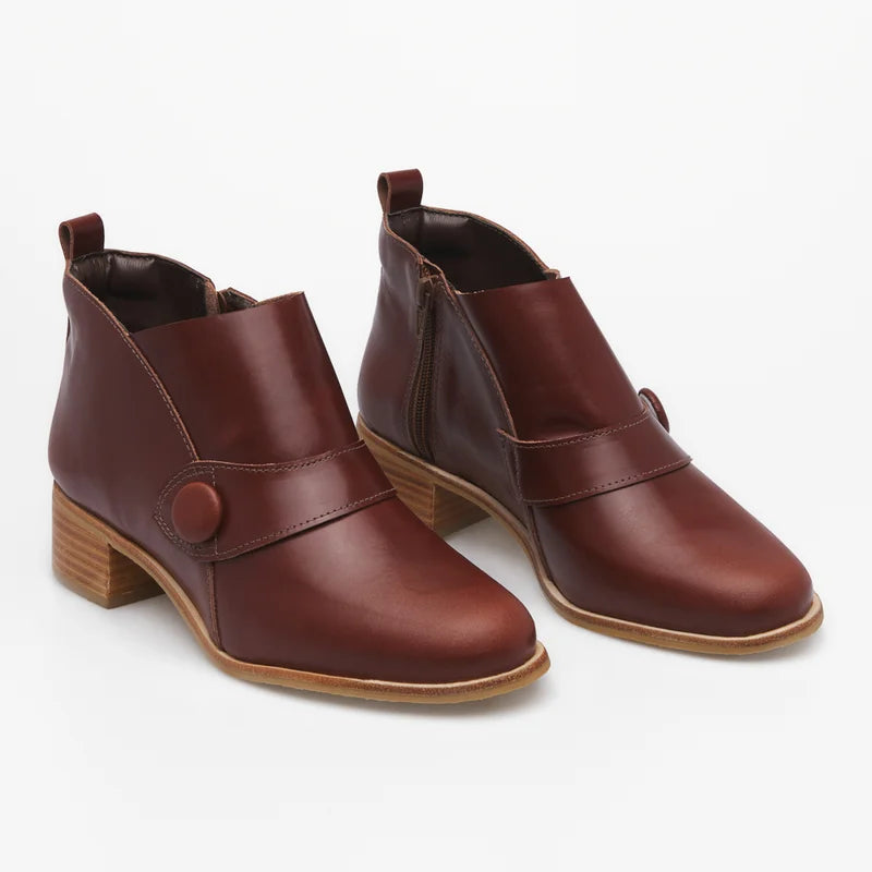 Martina Leather Boot - Burgundy