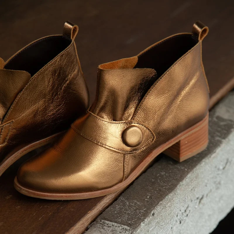 Martina Leather Boot - Old Gold