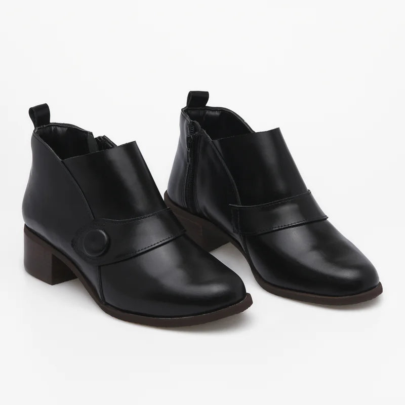 Martina Leather Boot - Black