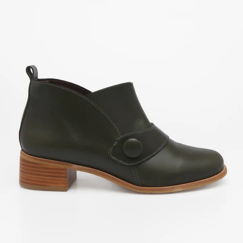 Martina Leather Boot - Green
