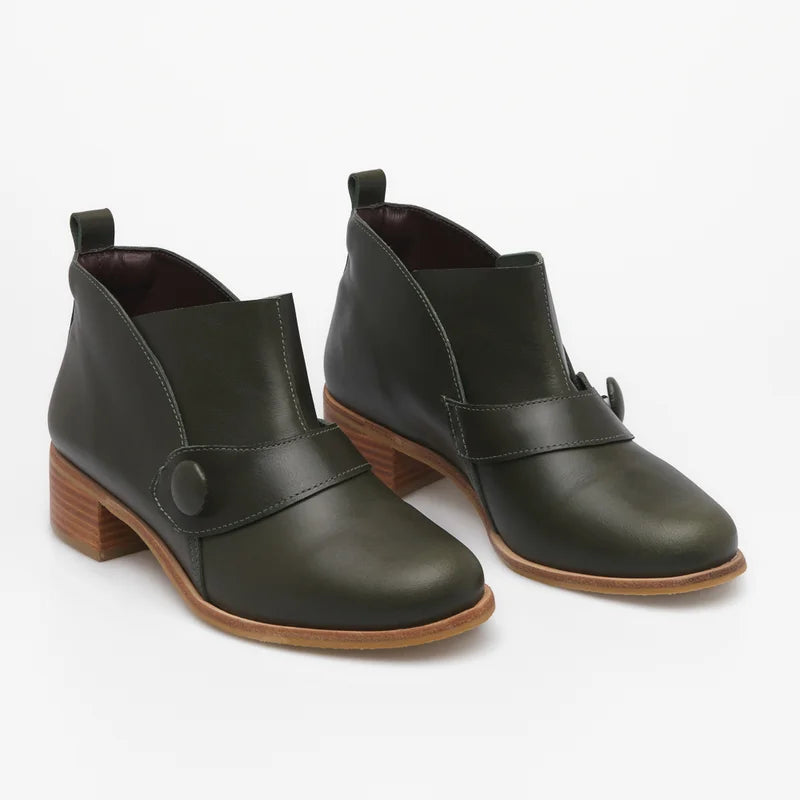 Martina Leather Boot - Green