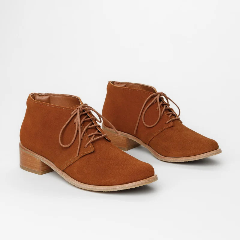 Natalie Leather Boot - Caramel