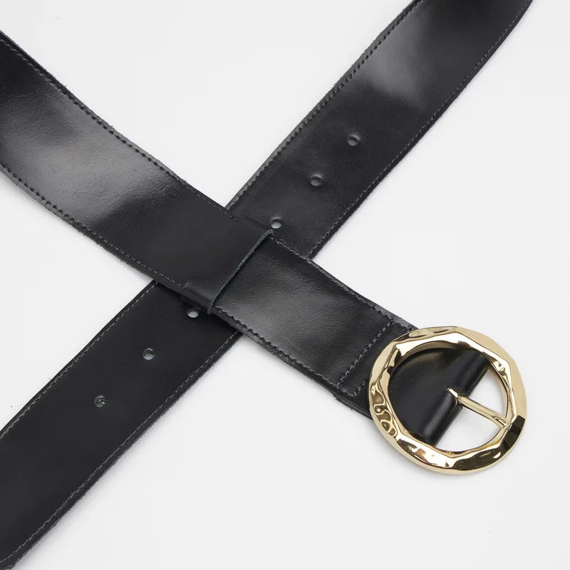 Geometric Buckle Belt - Black