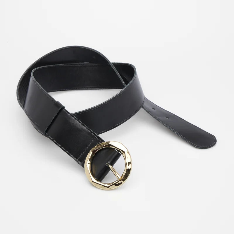 Geometric Buckle Belt - Black