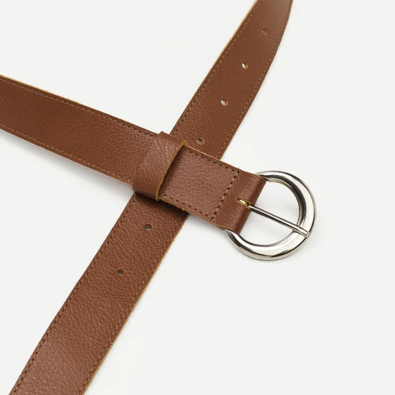 Half Moon Buckle Belt - Caramel