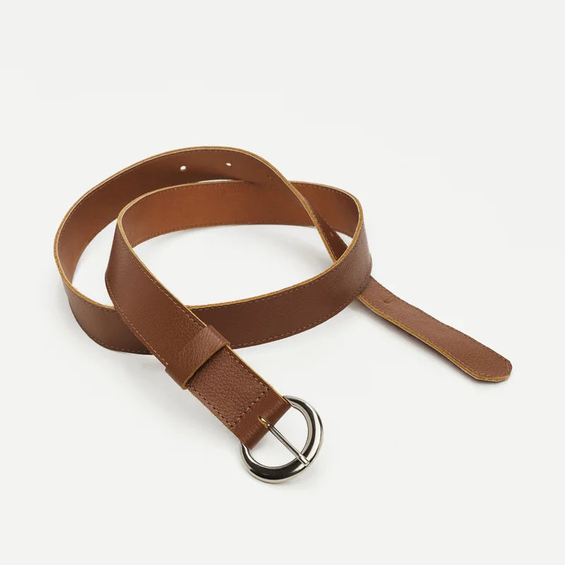 Half Moon Buckle Belt - Caramel