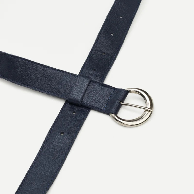 Half Moon Buckle Belt - Blue