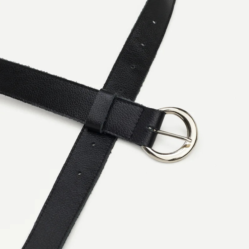 Half Moon Buckle Belt - Black