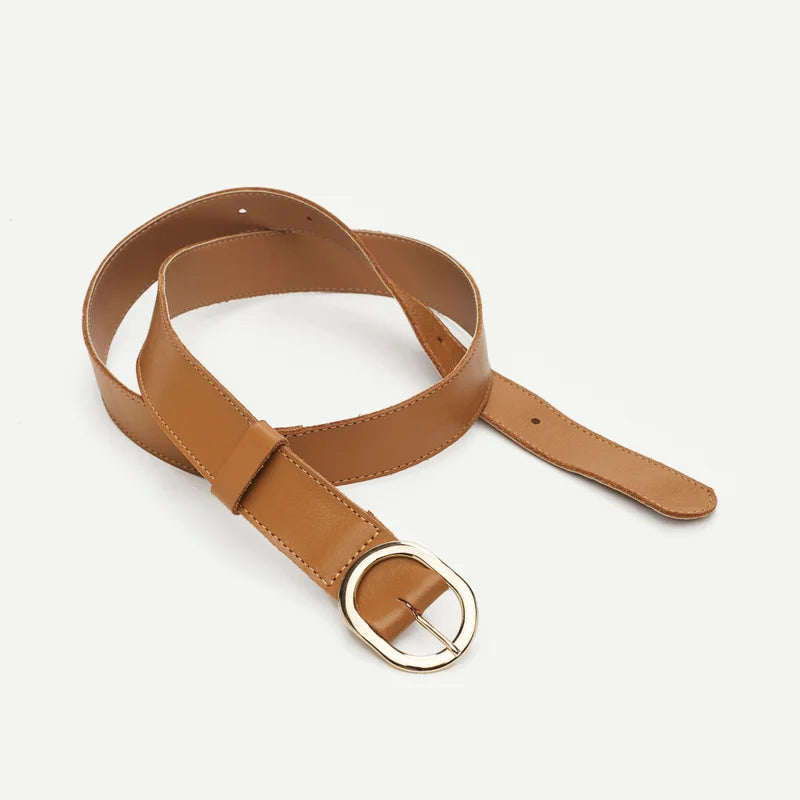 Oval Buckle Belt - Honey