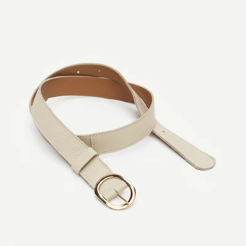 Oval Buckle Belt - Off-White