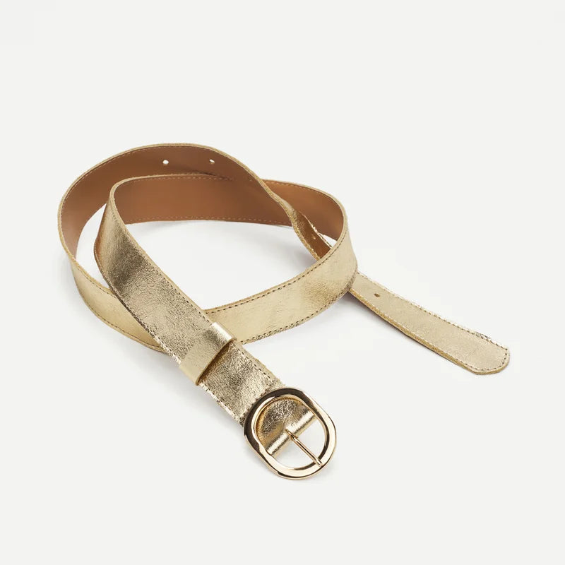 Oval Buckle Belt - Light Gold