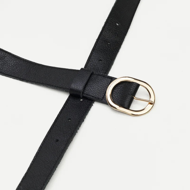 Oval Buckle Belt - Black