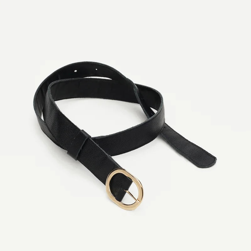 Oval Buckle Belt - Black