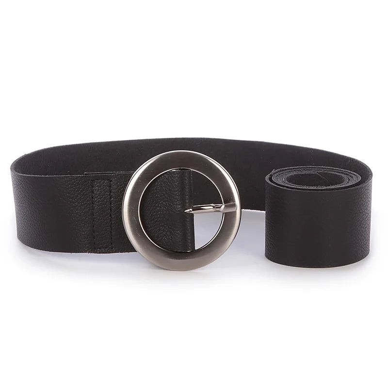 Round Buckle Belt - Black