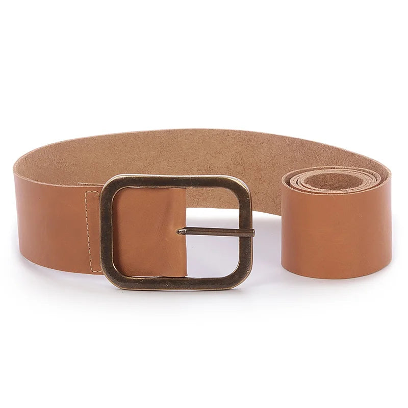 Rectangular Buckle Belt - Honey