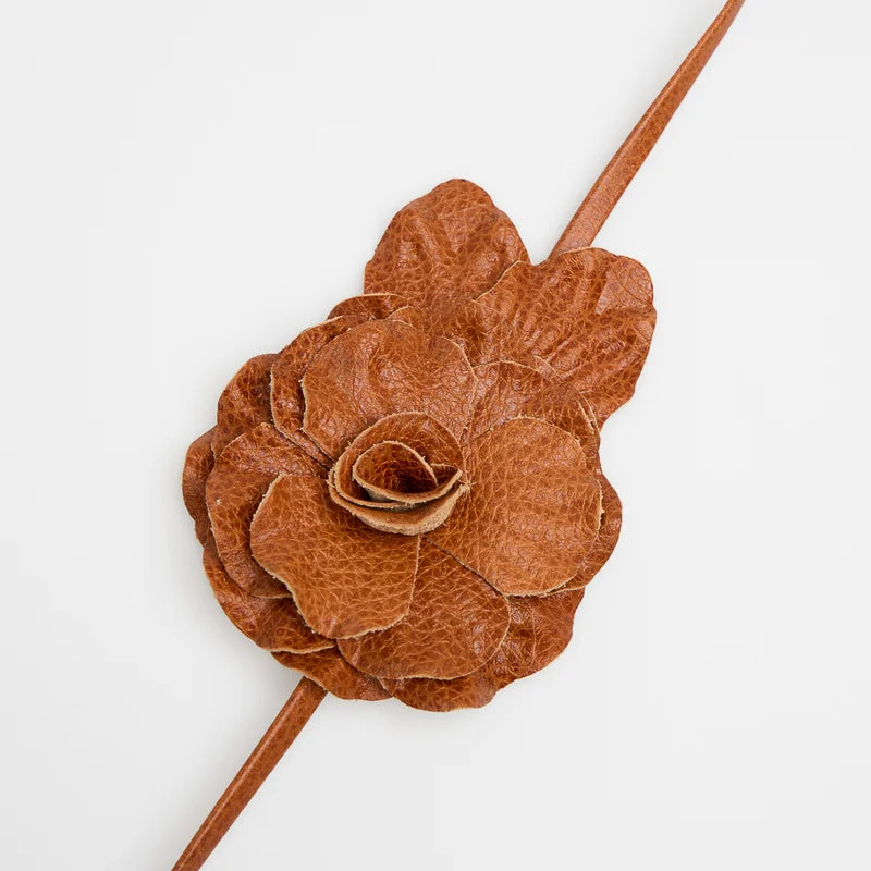Removable Flower Caramel Belt