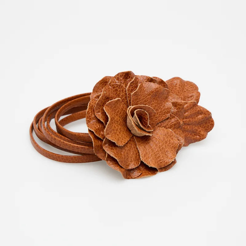 Removable Flower Caramel Belt
