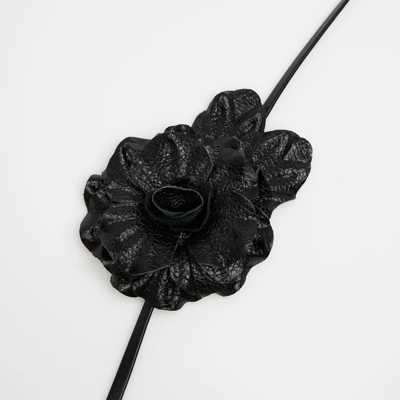 Removable Flower Black Belt