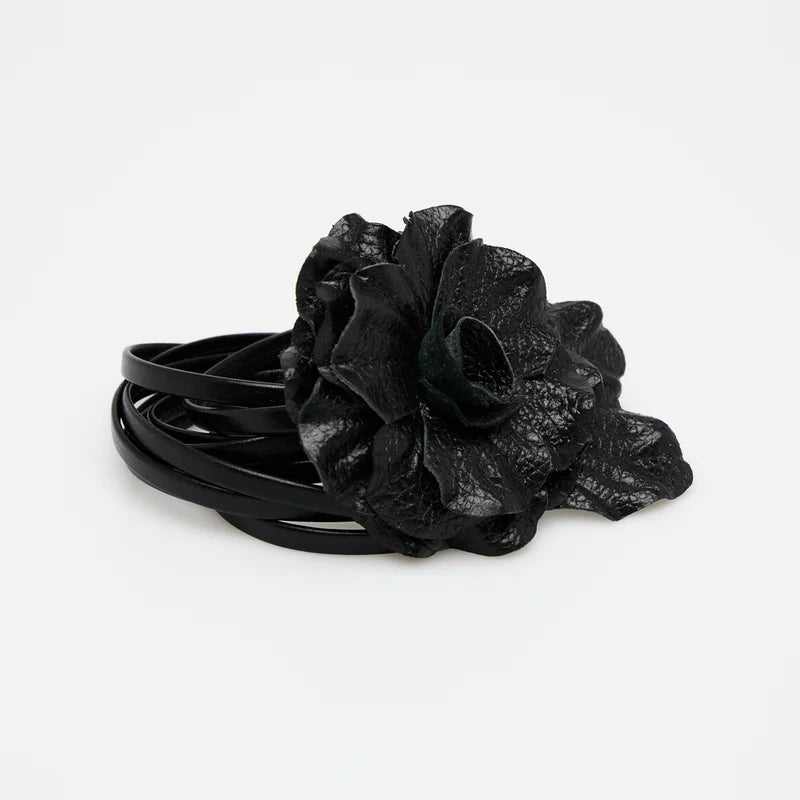Removable Flower Black Belt