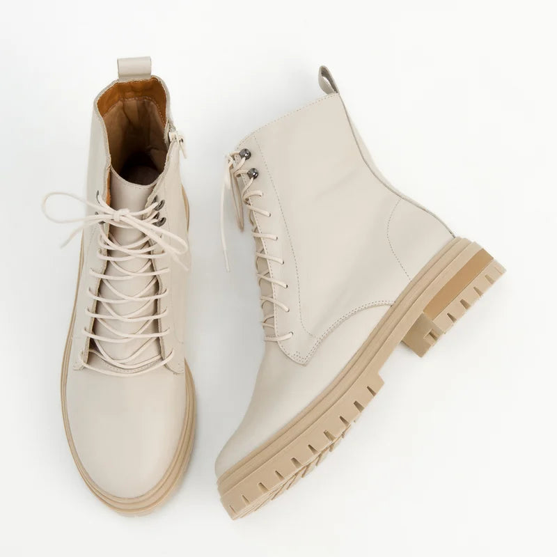 Catarina Combat Boot - Off-White