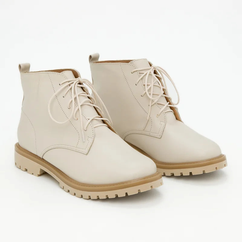 Dafne Combat Boot - Off-White