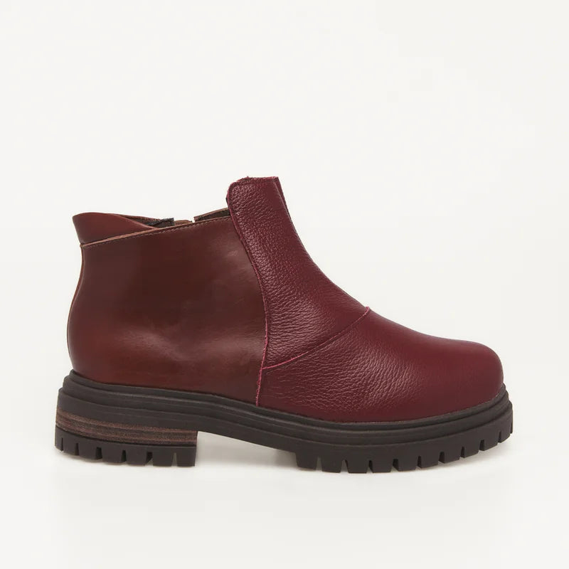 Madison Combat Boot - Burgundy